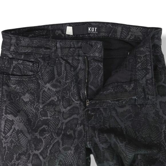 EUC Kut from the Kloth Mia High Rise Slim Fit Skinny Jeans Sz 2x28.5 Black Snake - Picture 5 of 11